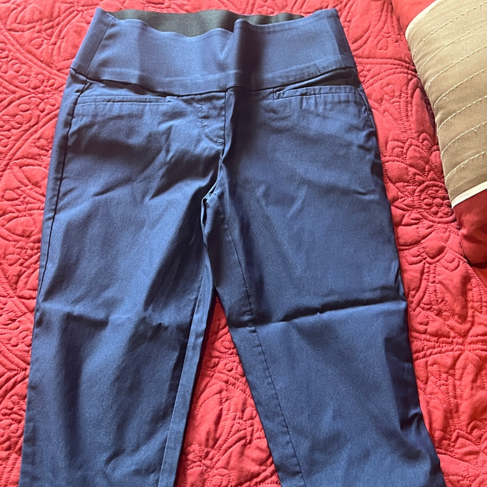 Pull on navy capri dress pants